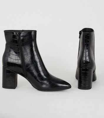 new look black croc boots