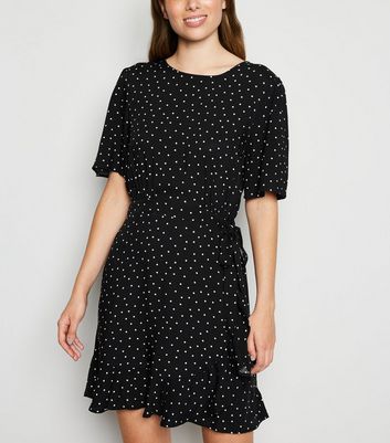 new look polka dot wrap dress