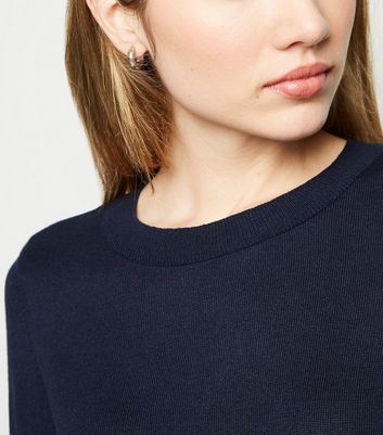 navy blue knitted jumper womens