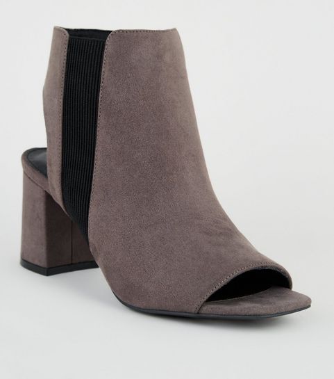 Navy Suedette Chelsea Block Heels