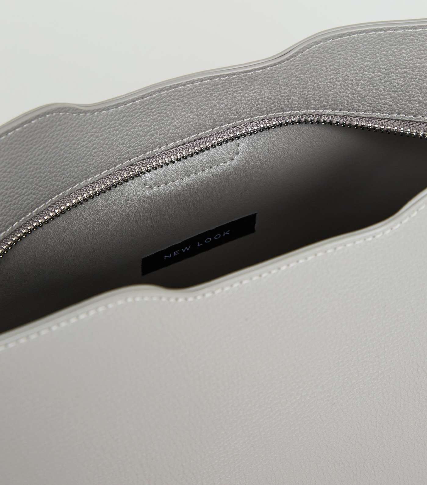Grey Leather-Look Side Stud Tote Bag Image 4