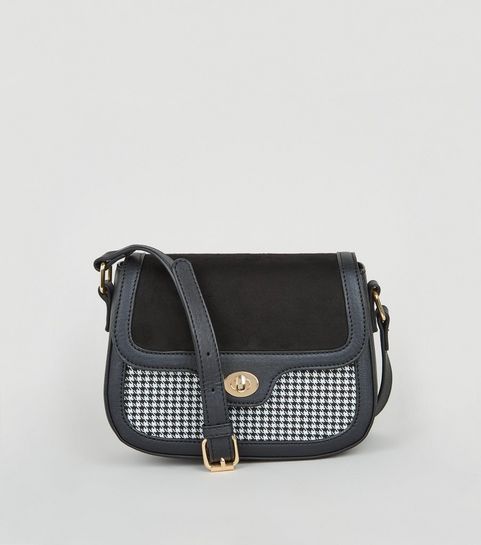 Black Check Saddle Bag