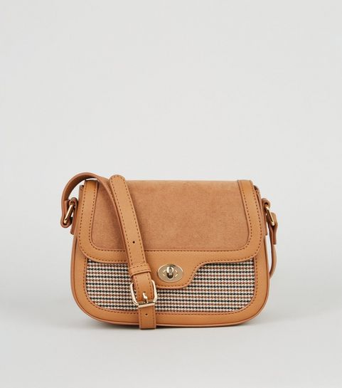 Brown Check Saddle Bag