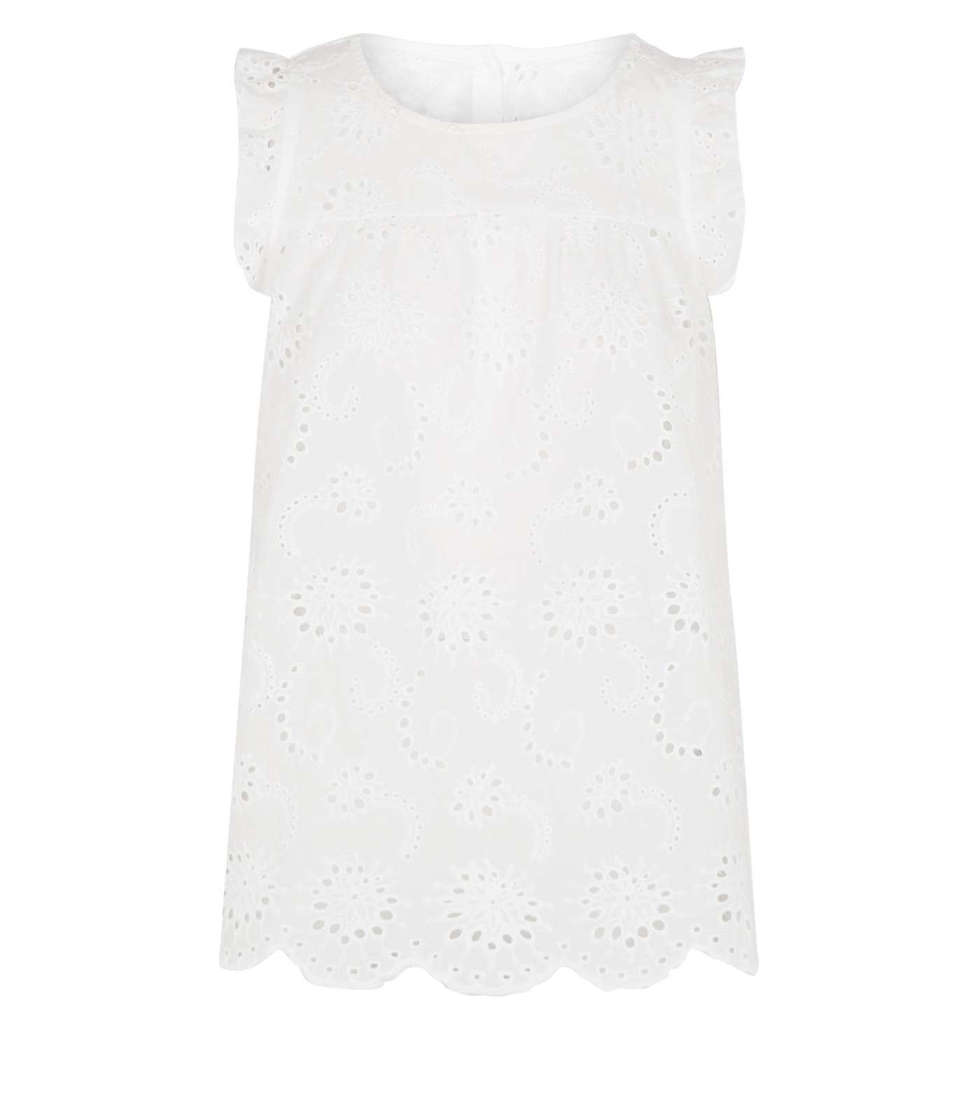 Cameo Rose White Broderie Frill Trim Top Image 4