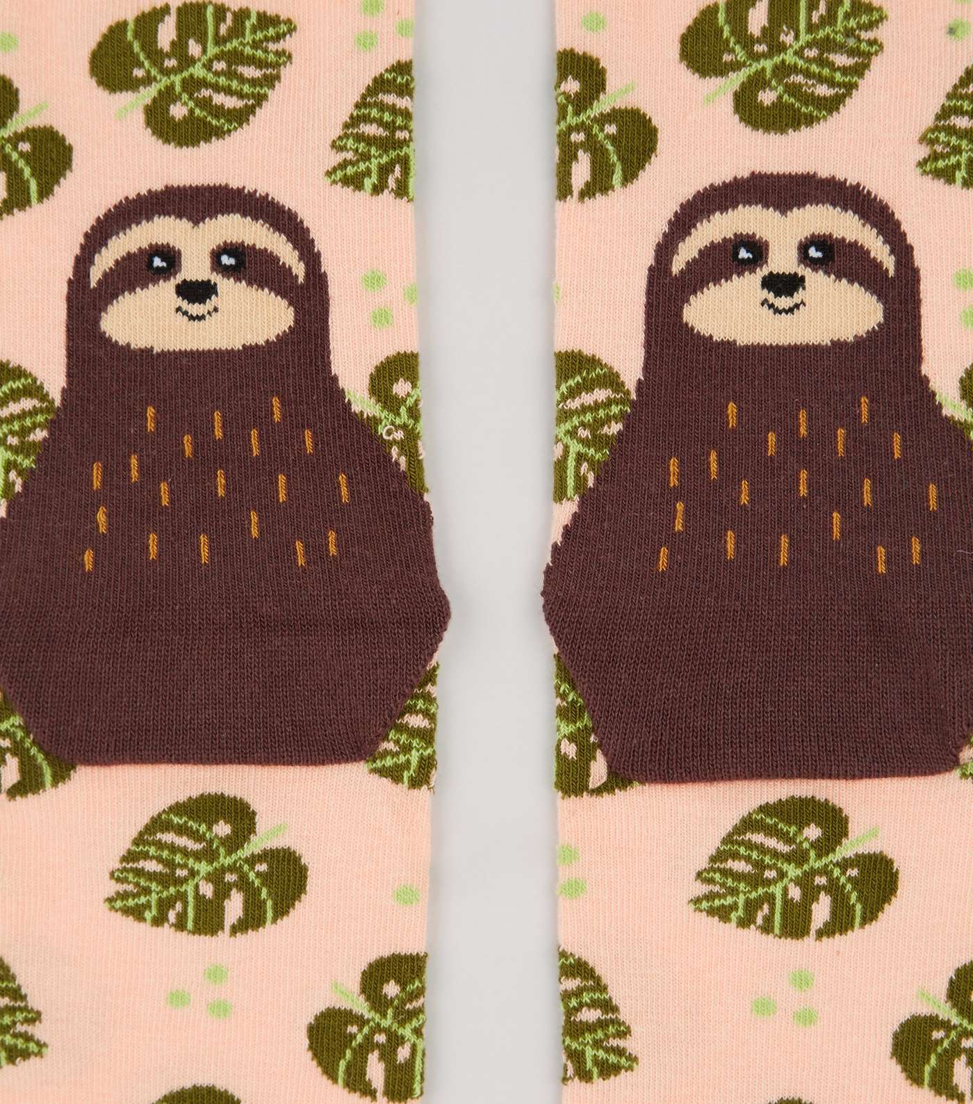 Coral Sloth Leaf Socks Image 3
