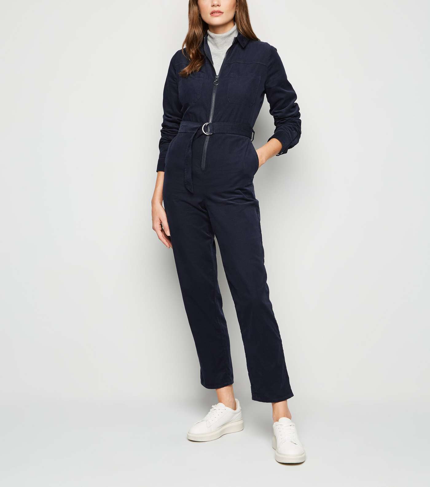 Navy Cord Belted Boilersuit 