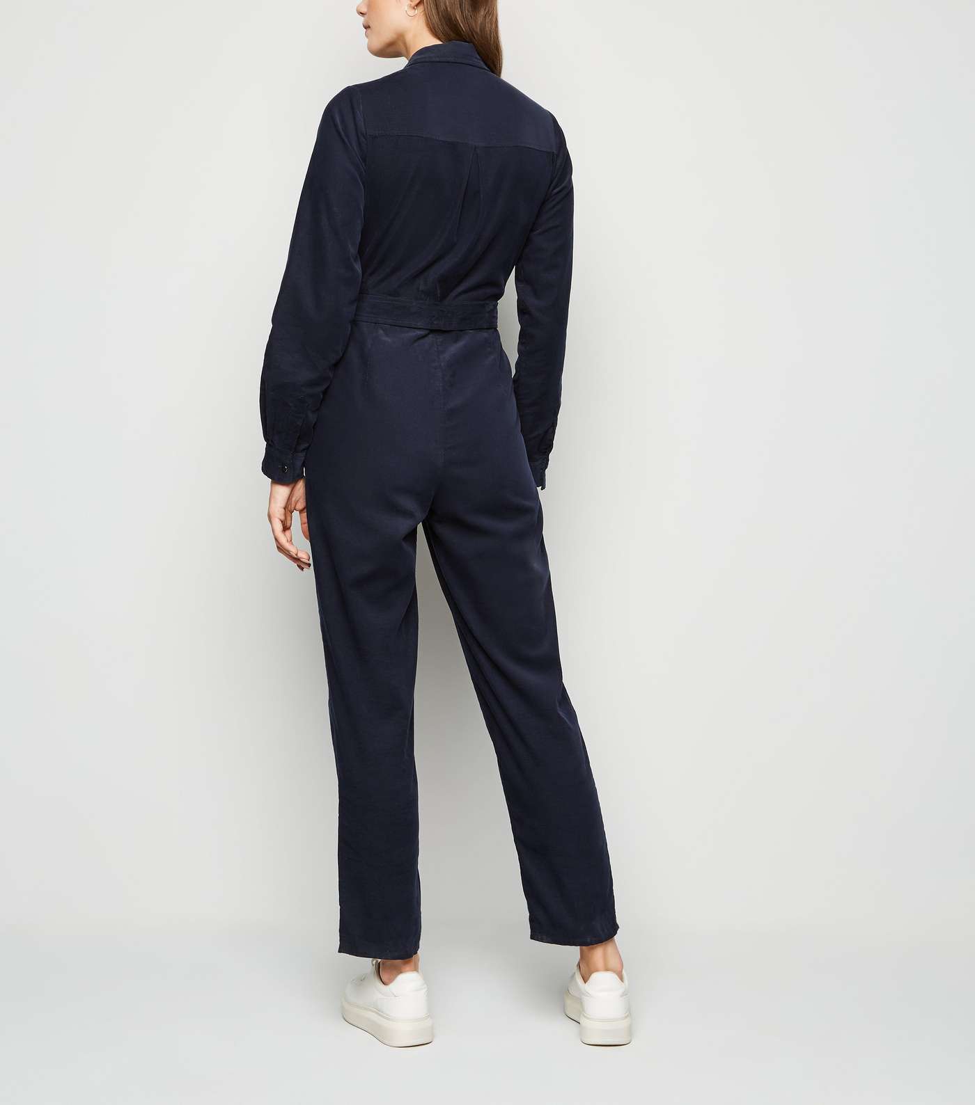 Navy Cord Belted Boilersuit  Image 3