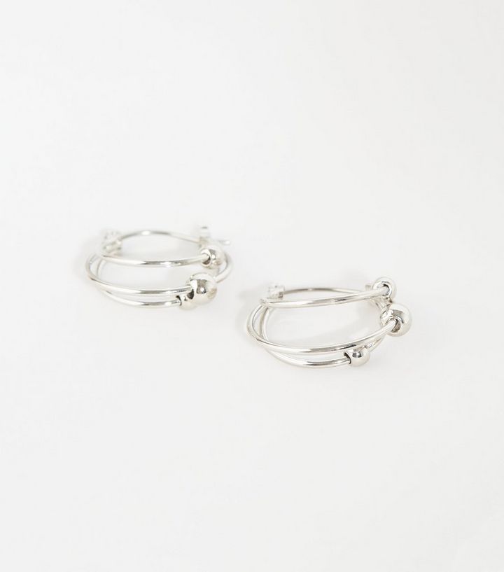 Silver Mini Bead Triple Hoop Earrings Add To Saved Items Remove From Silver Mini Bead Triple Hoop Earrings Add To Saved Items Remove From