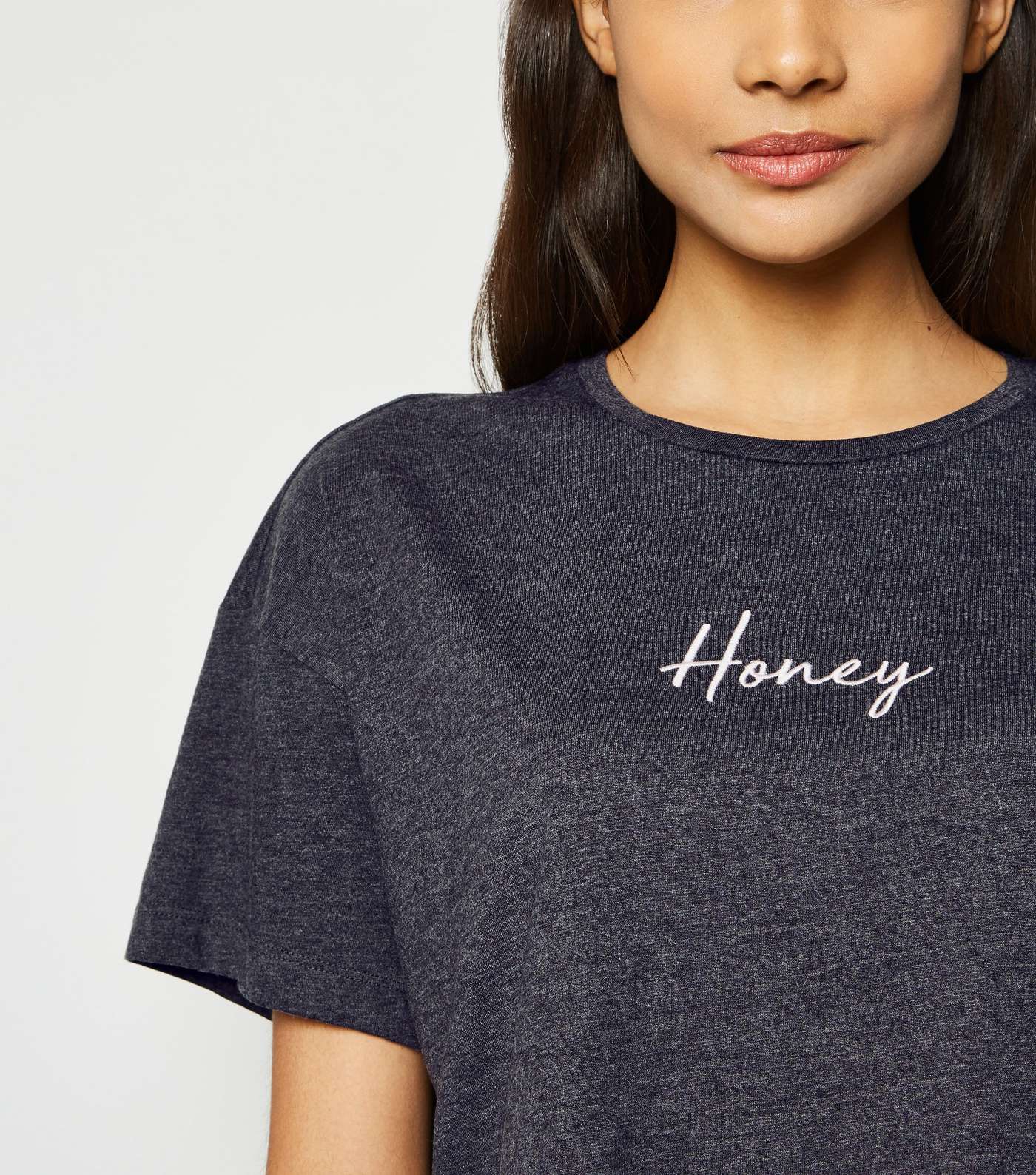 Grey Leopard Print Honey Slogan Pyjama Set Image 3