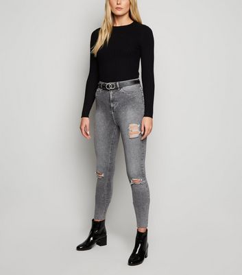 new look grey ripped jeans