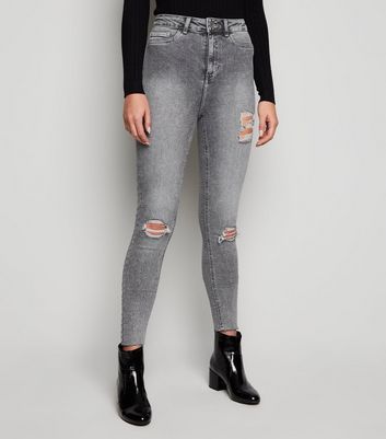 grey ripped jeans womens