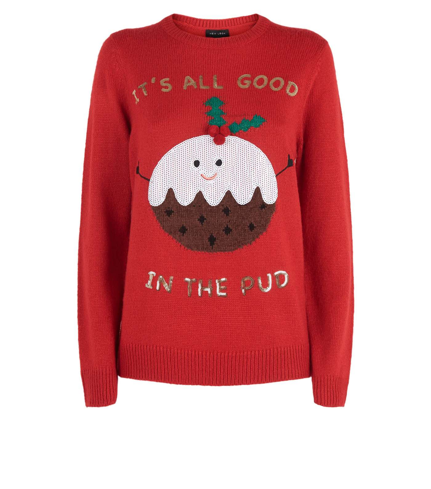 Red Good In The Pud Christmas Jumper Image 4