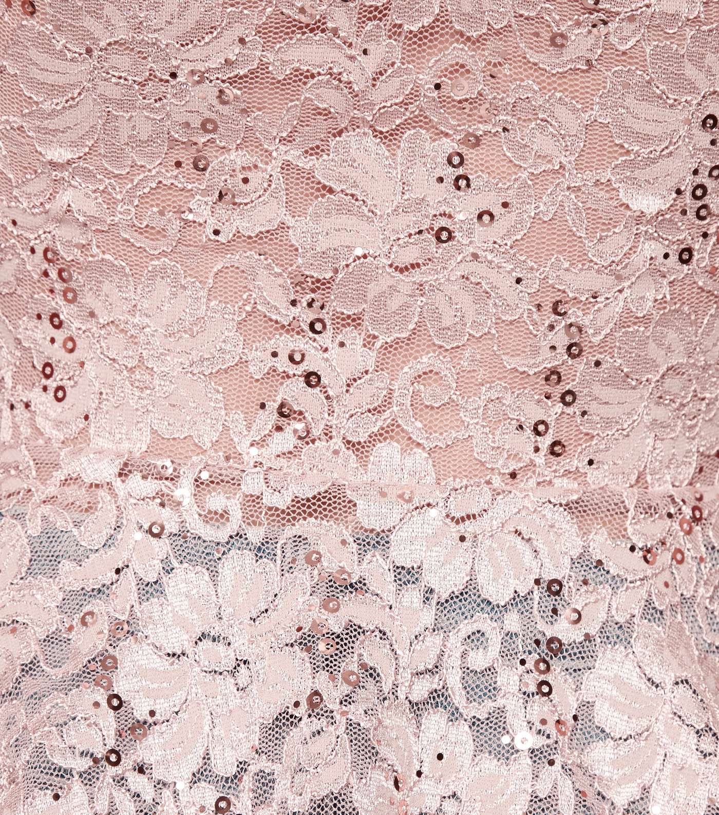 Pale Pink Sequin Lace Peplum Top Image 6