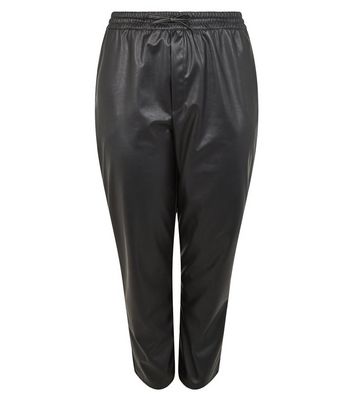 new look leather joggers