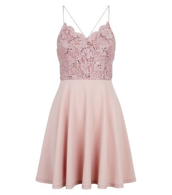 pale pink skater dress