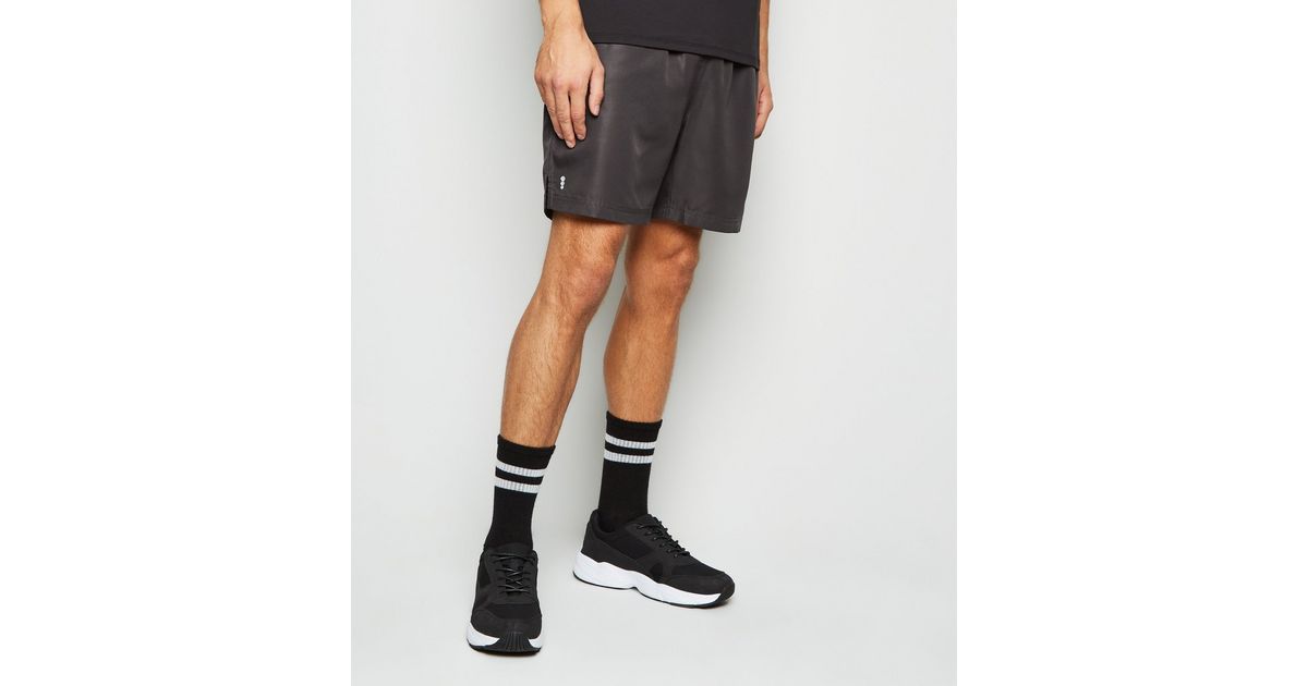 Dark Grey Sports Shorts New Look