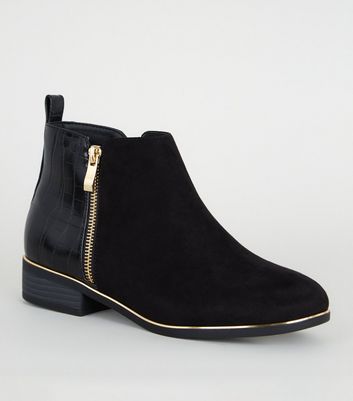 girls black suede ankle boots