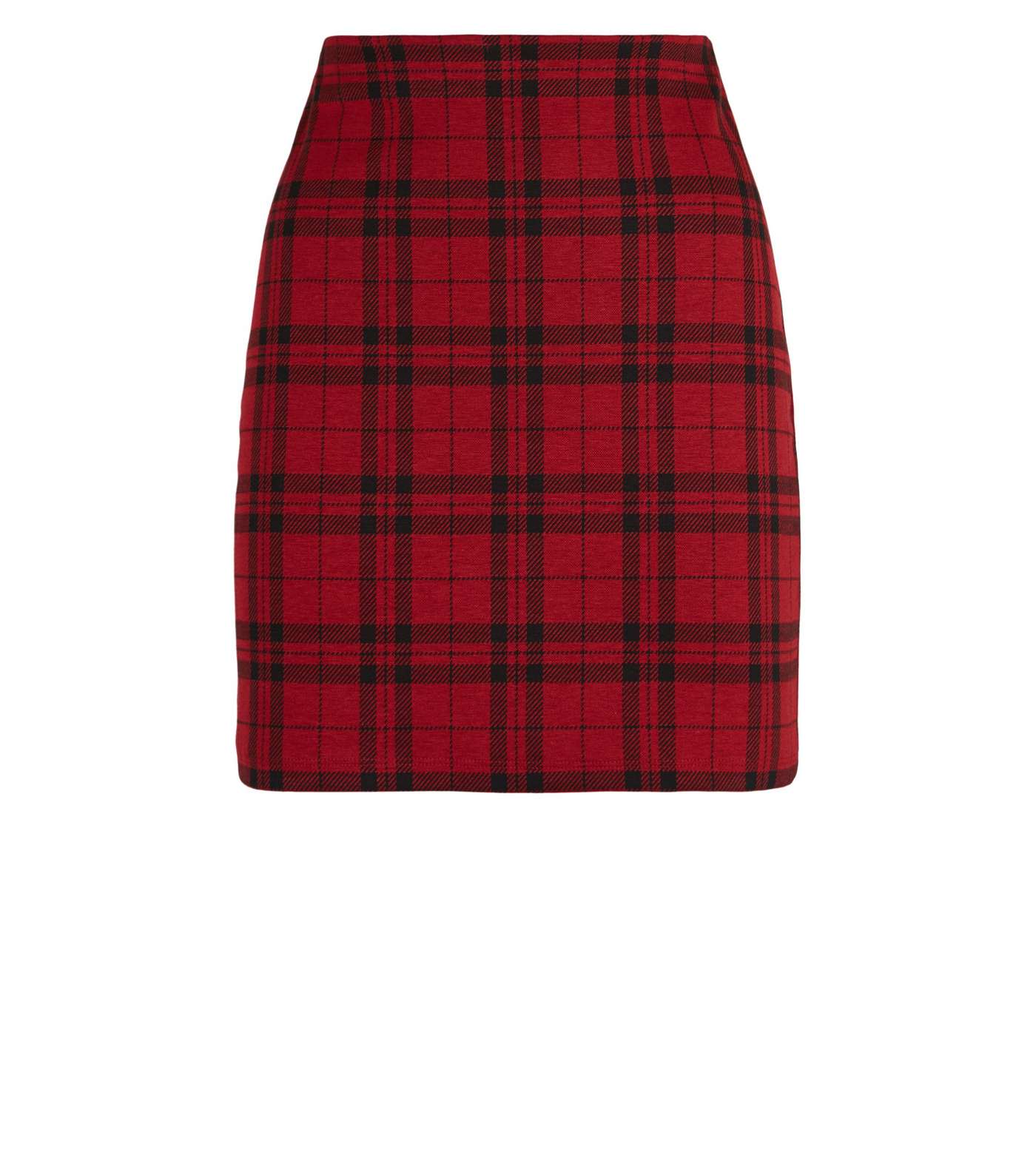 Red Check Mini Tube Skirt Image 4