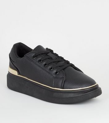 flatform leather trainers