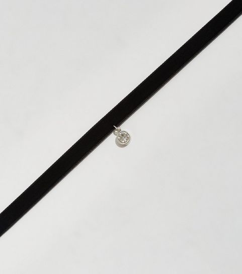 Black Velvet Gem Pendant Choker