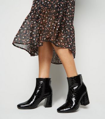 new look faux croc boots