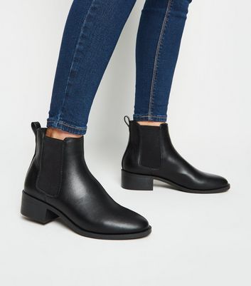 Black Leather-Look Chelsea Boots | New Look