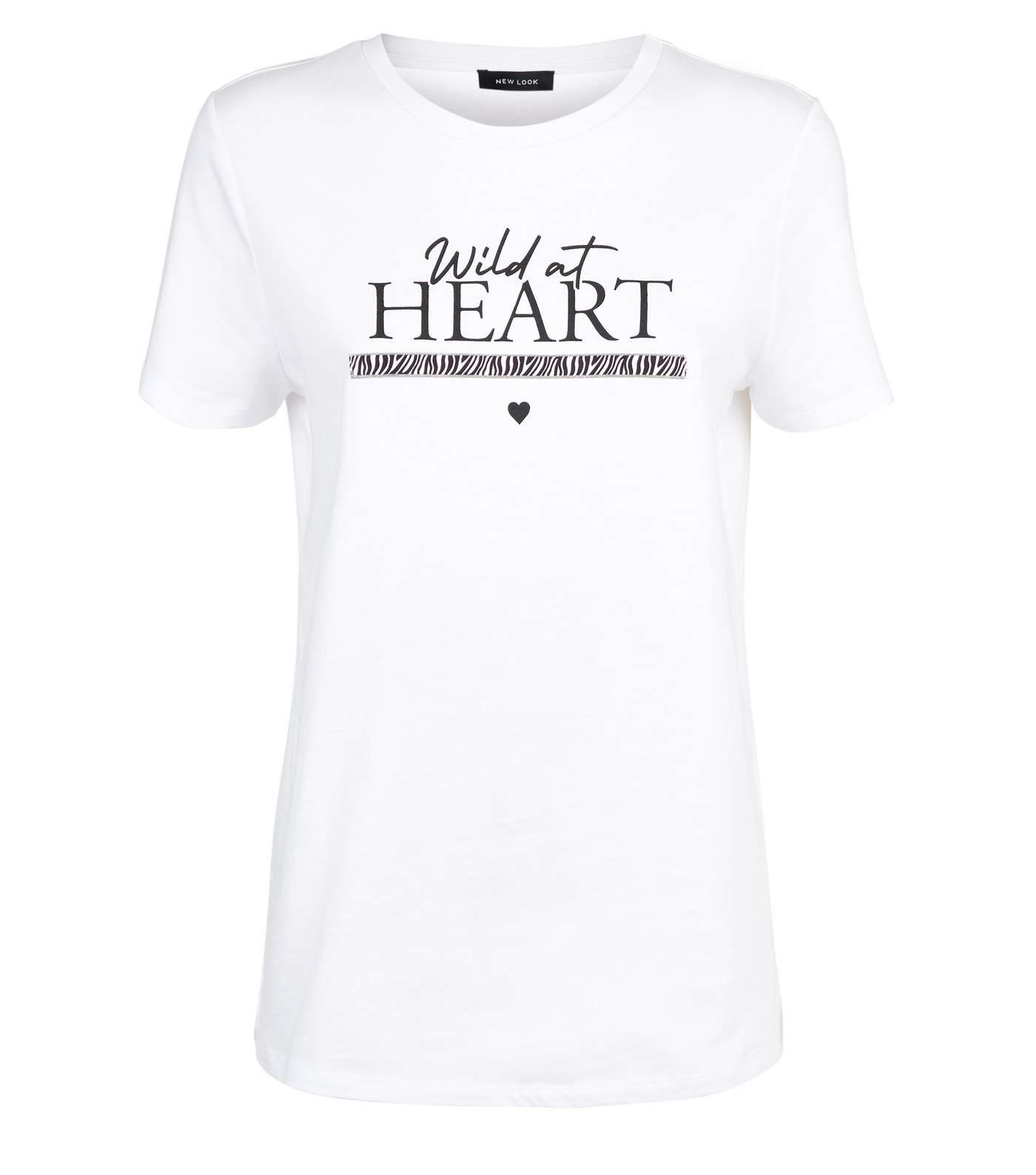 White Wild At Heart Slogan T-Shirt Image 4
