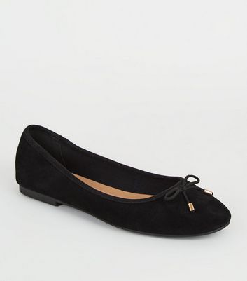 black suede bow shoes