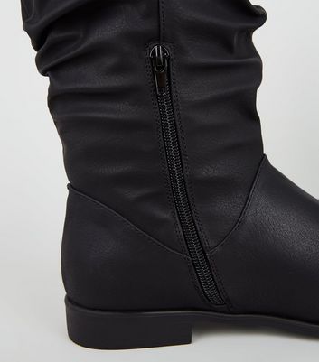 ladies black slouch boots