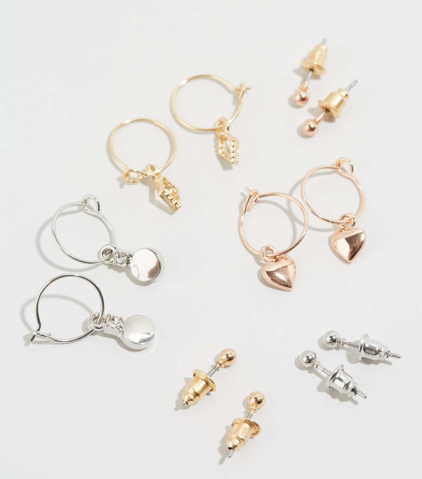 6 Pack Multicoloured Charm Earrings Image 3