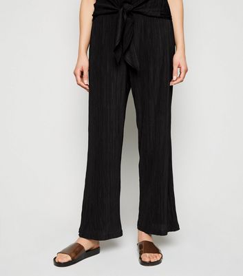 wide leg plisse trousers