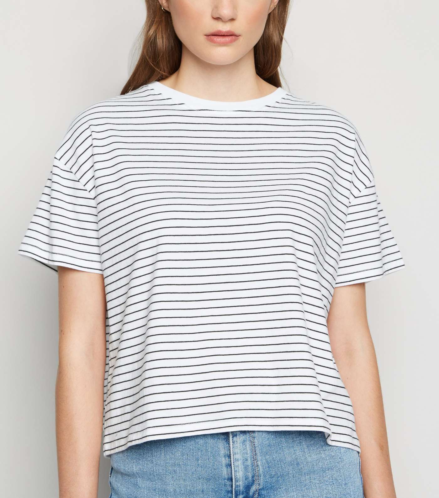 White Stripe Organic Cotton Boxy T-Shirt