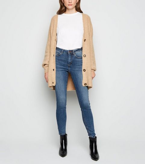 Blue Mid Rise Super Skinny Jeans