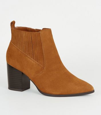 tan suede heeled boots