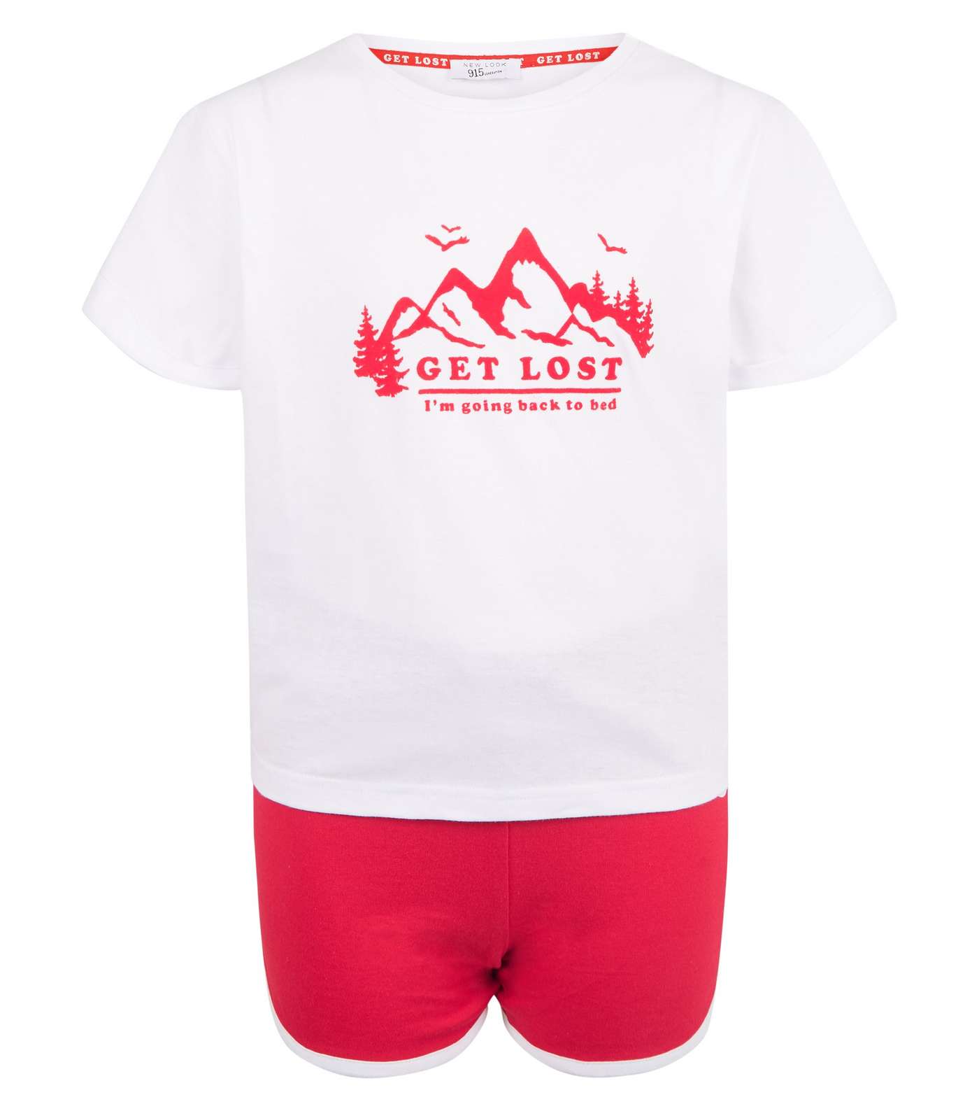 Girls White Mountain Get Lost Slogan Pyjama Set Image 4