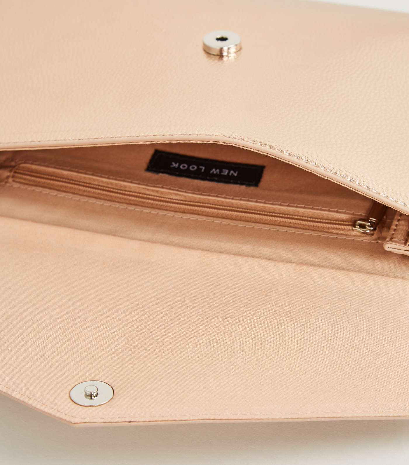 Rose Gold Leather-Look Asymmetric Clutch Image 4