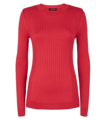 fine knit red jumper