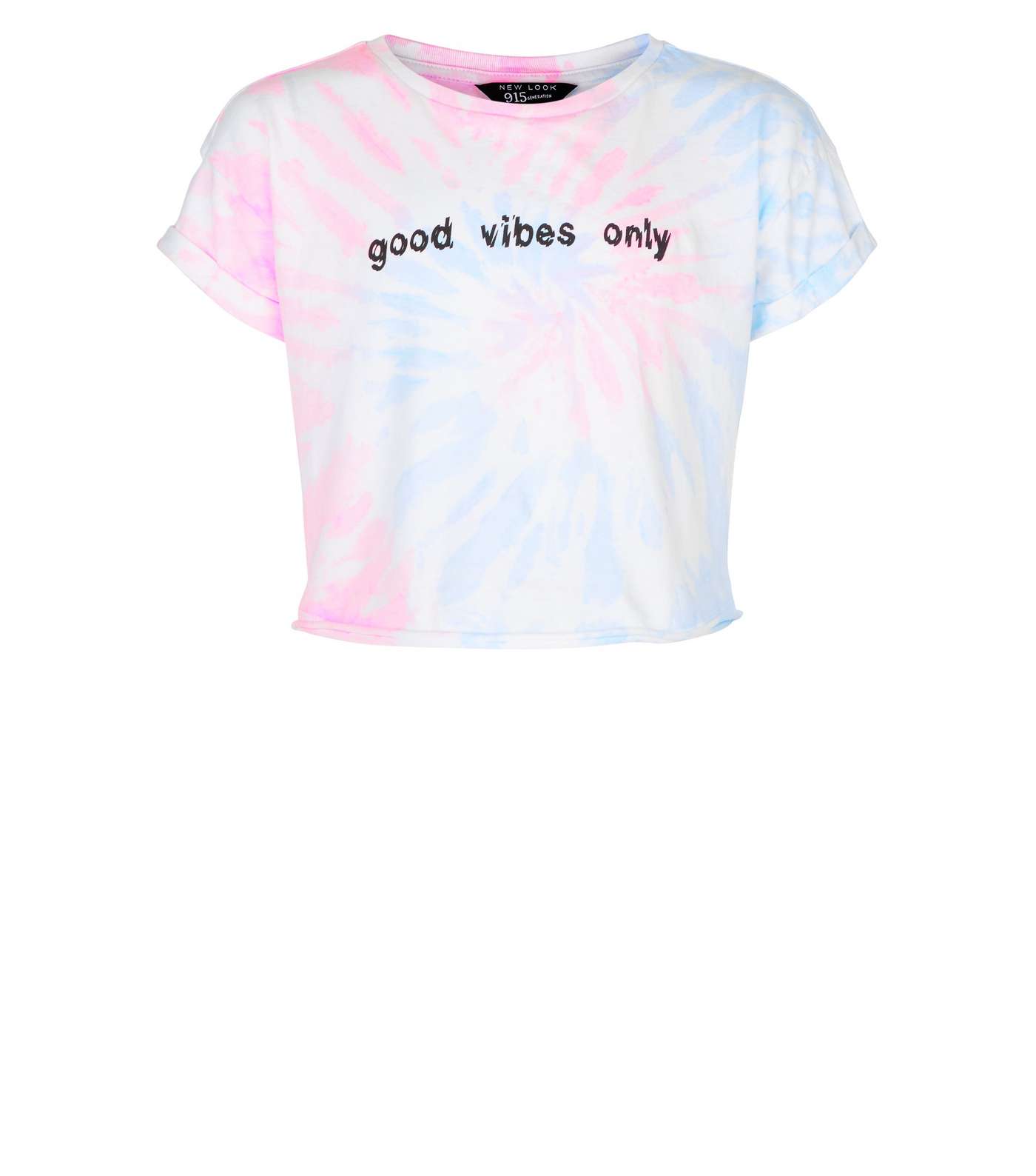 Girls Multicoloured Good Vibes Slogan T-Shirt Image 4