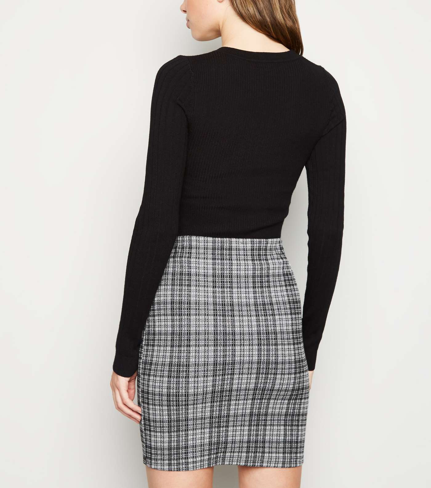 Tall Black Check Mini Skirt Image 5