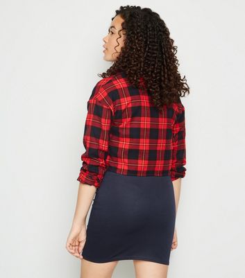 jersey tube skirt navy