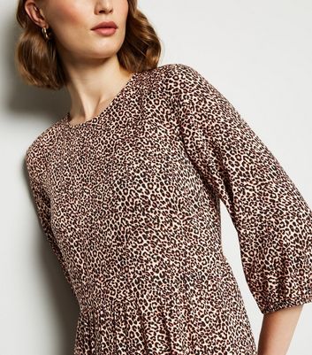 new look leopard smock dress