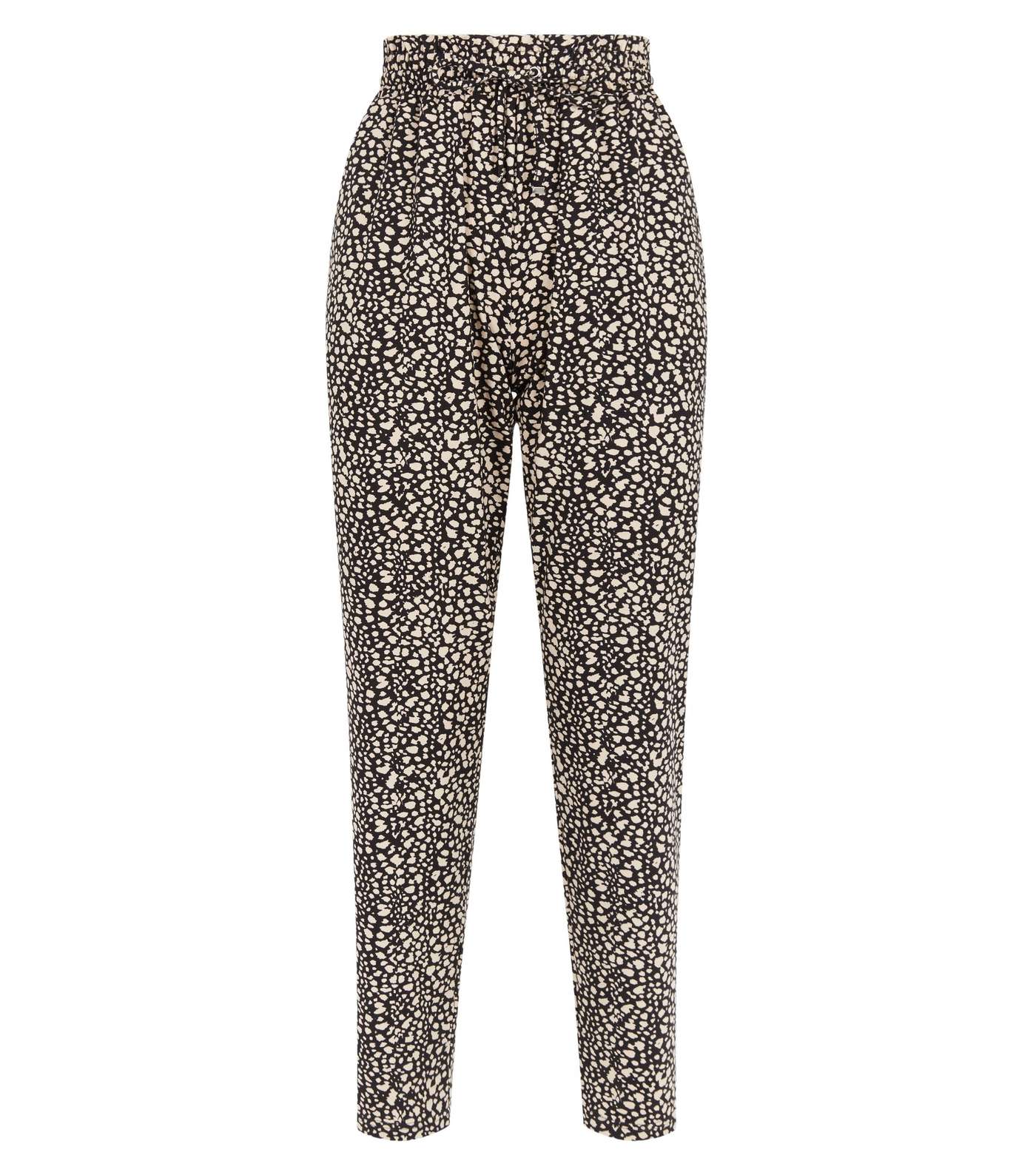 Black Animal Print Soft Touch Joggers Image 4