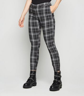 black check skinny trousers