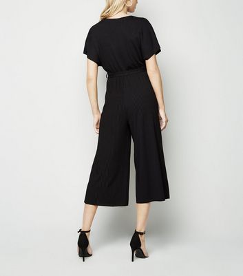 Black ribbed jumpsuit new sales look