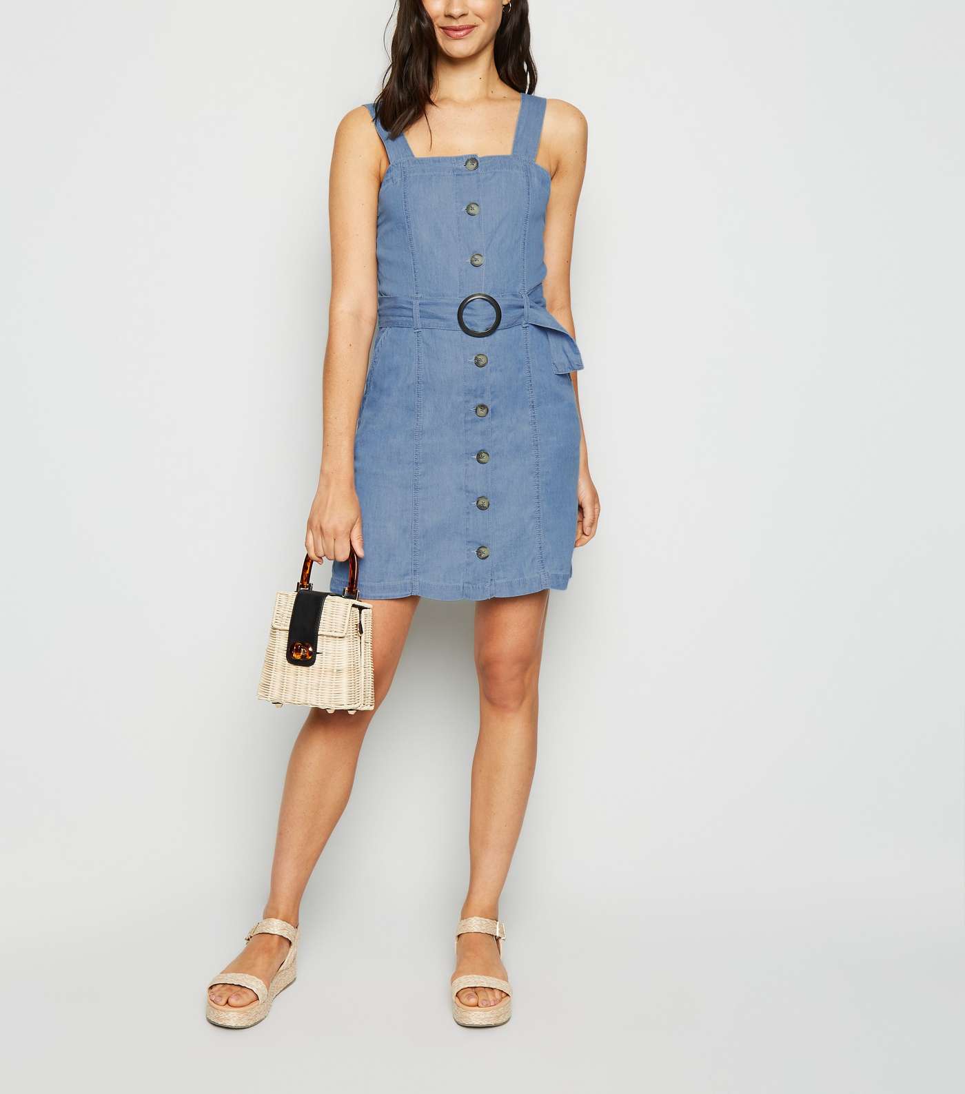 Urban Bliss Bright Blue Button Up Dress Image 2