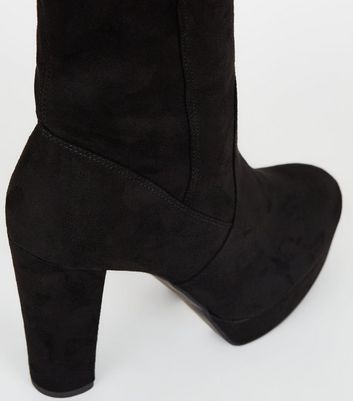 black over the knee boots new look