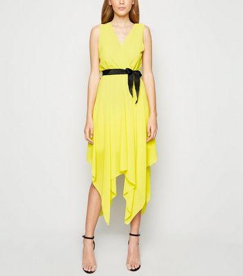 new look yellow wrap dress