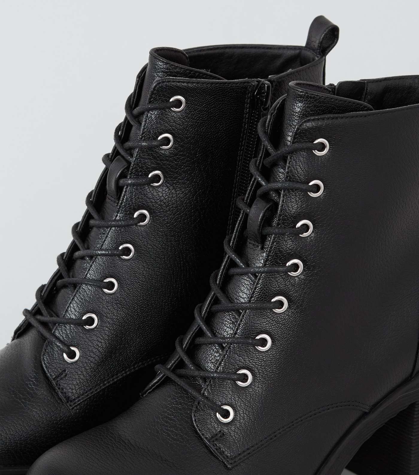 Black Chunky Heel Ankle Boots Image 4