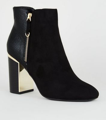 look bottines noires talon
