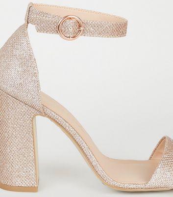 rose gold small block heels